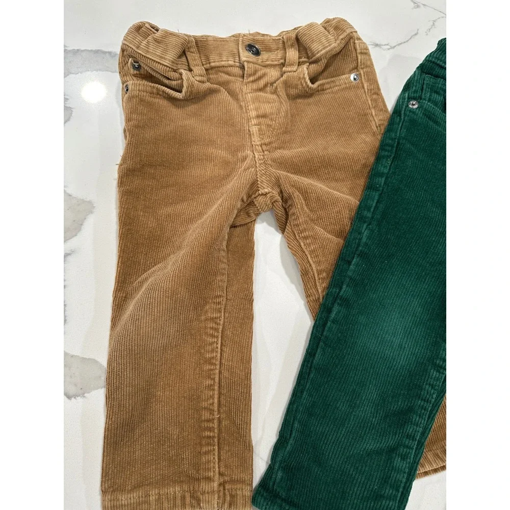 Gap Childrens Place Toddler Pants Lot 3‎ Corduroy Denim Green Tan Blue 18-24M